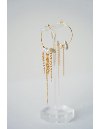 Colibri Rubi - Light hoop earrings dangling freshwater pearls vente chaude votre 