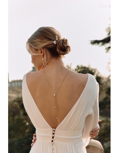 Colibri - Wedding backless necklace in natural pearls en ligne des produits 