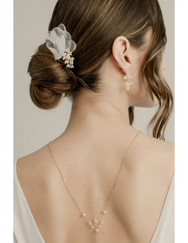 Colombe - Peigne floral pour chignon en organza du meilleur 